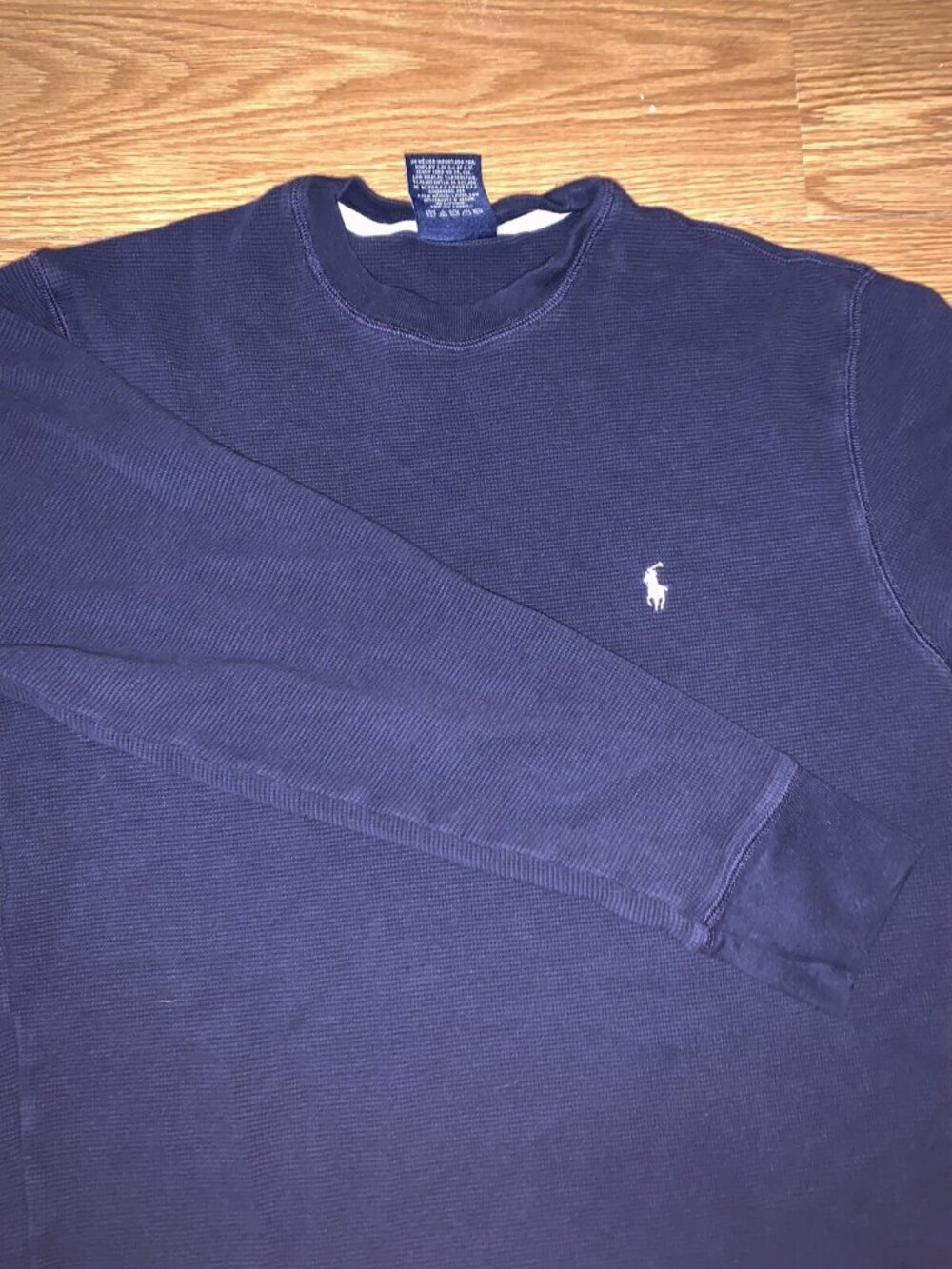 Polo Ralph Lauren Sleepwear Shirt Size Medium Navy Blue Cotton Long Sleeve